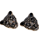 Load image into Gallery viewer, PANTHER HEAD EARRING AND NECKLACE
