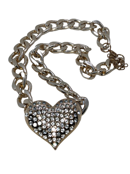Rhinestone Lightweight Heart Necklace