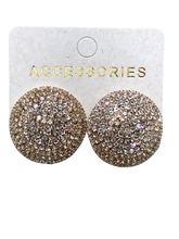Load image into Gallery viewer, Rhinestone Round Button Earrings - Xtreme Bling
