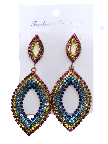 Teardrop Rainbow Dangle Earrings - Xtreme Bling