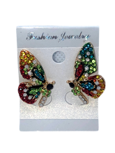 Load image into Gallery viewer, Crystal Butterfly Fashion Accessory Earrings - Xtreme Bling
