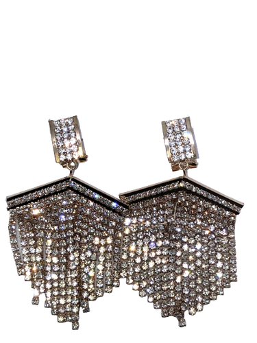Chandelier Crystal Tassel Earrings - Xtreme Bling