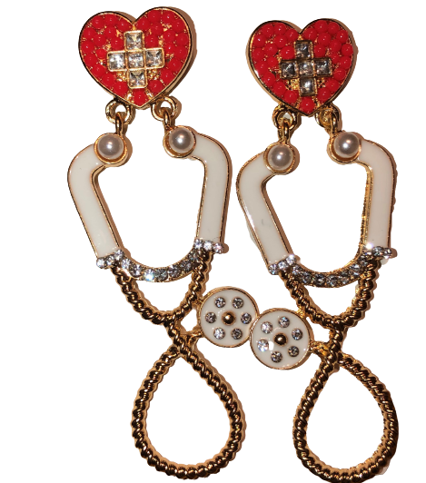 Stethoscope Rhinestone Earrings