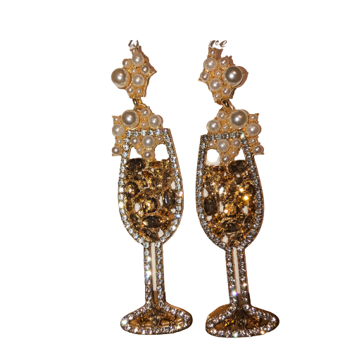 CHAMPAGNE RHINESTONE EARRINGS